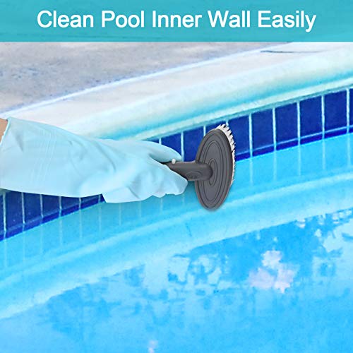 Homga Pool Cleaning Kit, Hot Tub Spa Pond Maintenance Kit Swimming Pool Accessories with Leaf Skimmer Net, Sponge Cleaning Brush, Scrubber & Pole - Thumbnail 3