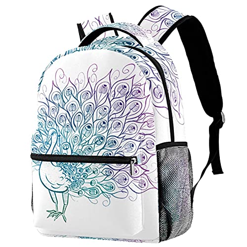 Sac à dos paon multicolore pour la rentrée scolaire