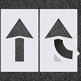 Feifeiya 2 Pcs Parking Lot Arrow Stencil 60' x 36' Pavement Stencils Set