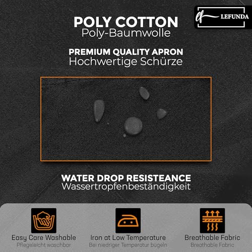 Grembiule da Cucina, Grembiule impermeabile con 3 Tasche, Grembiule da Barbecue, Regolabile con Nastri Lunghi, Per Uomo e Donna, Cucina, BBQ, Ristorante, Caffè - immagine 6