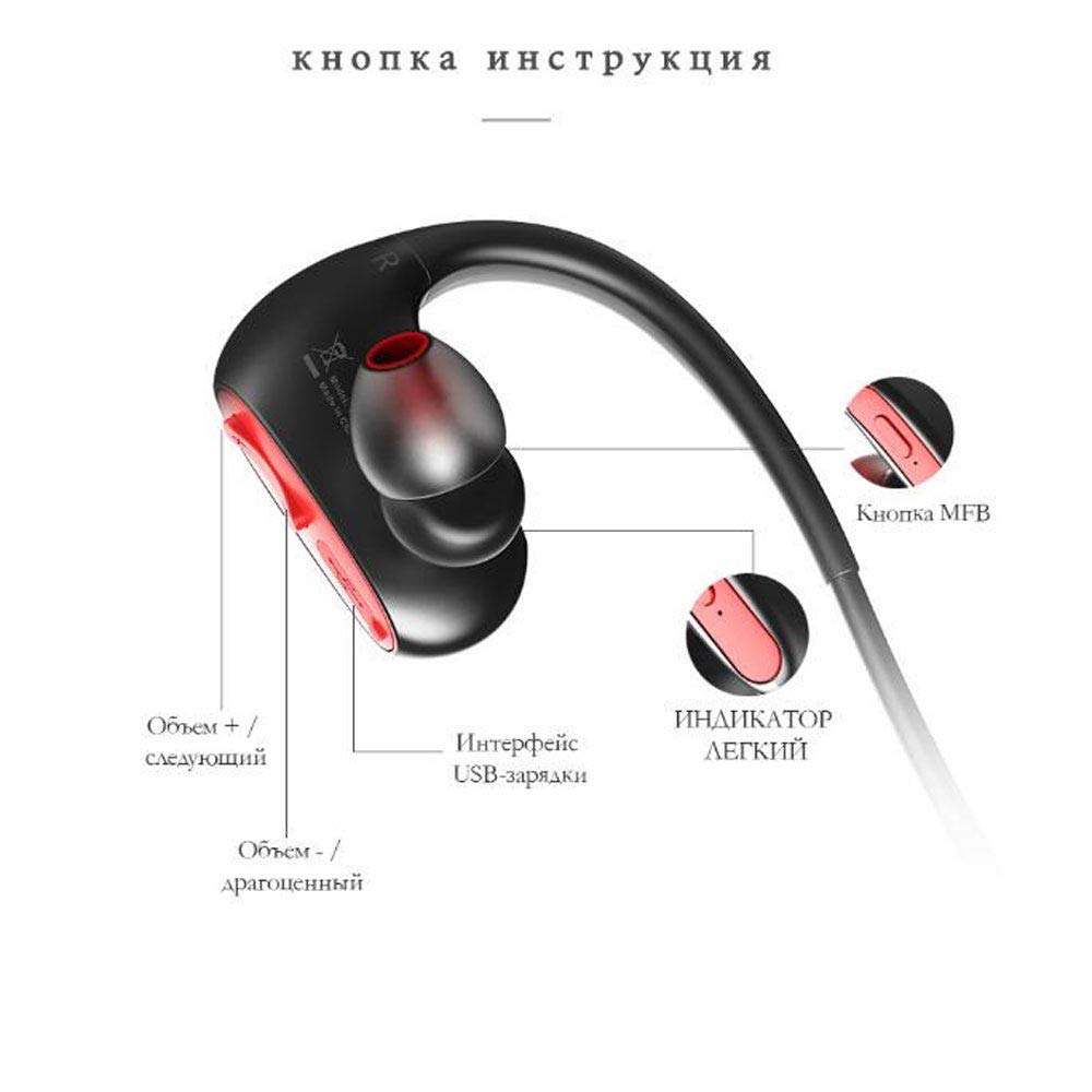 Auricolari Bluetooth, migliori auricolari wireless IPX7 Auricolari sportivi impermeabili con microfono HD Stereo Sweatproof auricolari in-ear Palestra Allenamento in esecuzione 4 ore Auricolari