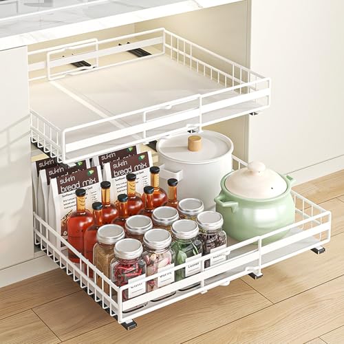 IVTUVTI 2 pack Organisateur de l'armoire de tirage extensible, organisateur de l'armoire à...