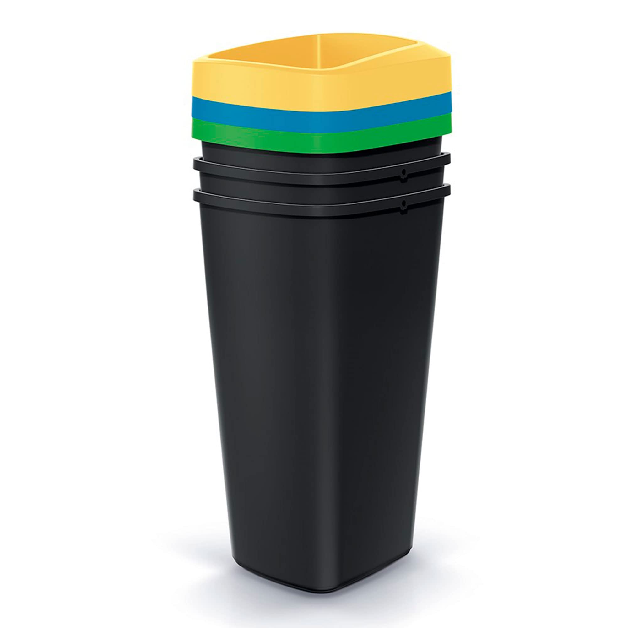 Cubes de recyclage KEDEN 3x25L bac de tri selectif compact rectangulaire Compacta Q - 5