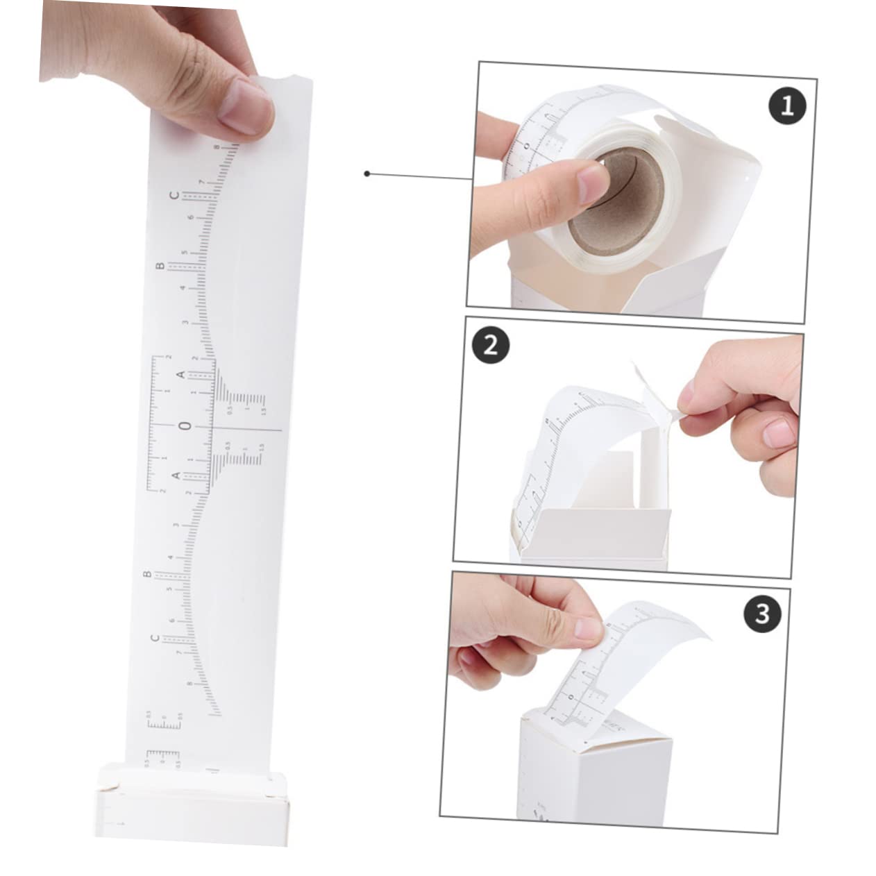 Housoutil 3rotoli Ruler Per Sopracciglia Misuratore Sopracciglia Riutilizzabile Per Per e