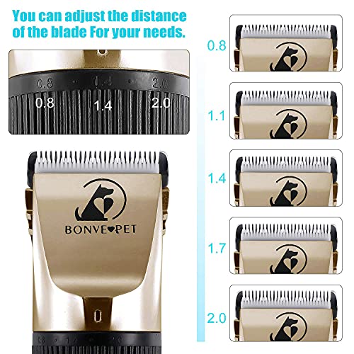 Bonve Pet Tondeuse Chien Professionnelle Tondeuse Chien Poil Long Epais Electrique Tondeuse pour Chien pour Chats et Animaux Silencieux Electrique Tondeuse pour Chien et Chat Dog Clipper Kit - Image 7