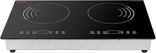Miniatura 11 de VEVOR Placa de inducción, quemador eléctrico de encimera de 1800 W con 9 ajustes de potencia, estufa de control táctil de 2 quemadores, estufa de