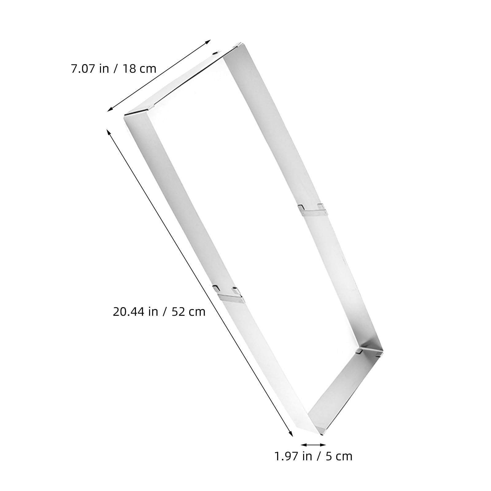 Molde para Pasteles Rectangular Ajustable de 10-20 Pulgadas de Acero Inoxidable, Resistente a Cambios de Temperatura, Adecuado para Enfriamiento y Congelación, Paquete de 2 Piezas