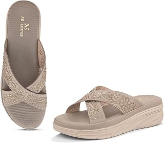 XE Looks Comfortable Women's Doctor Slippers – Orthopedic Sandals with Embellished Cross Straps and Cushioned Footbed for ... Price In India