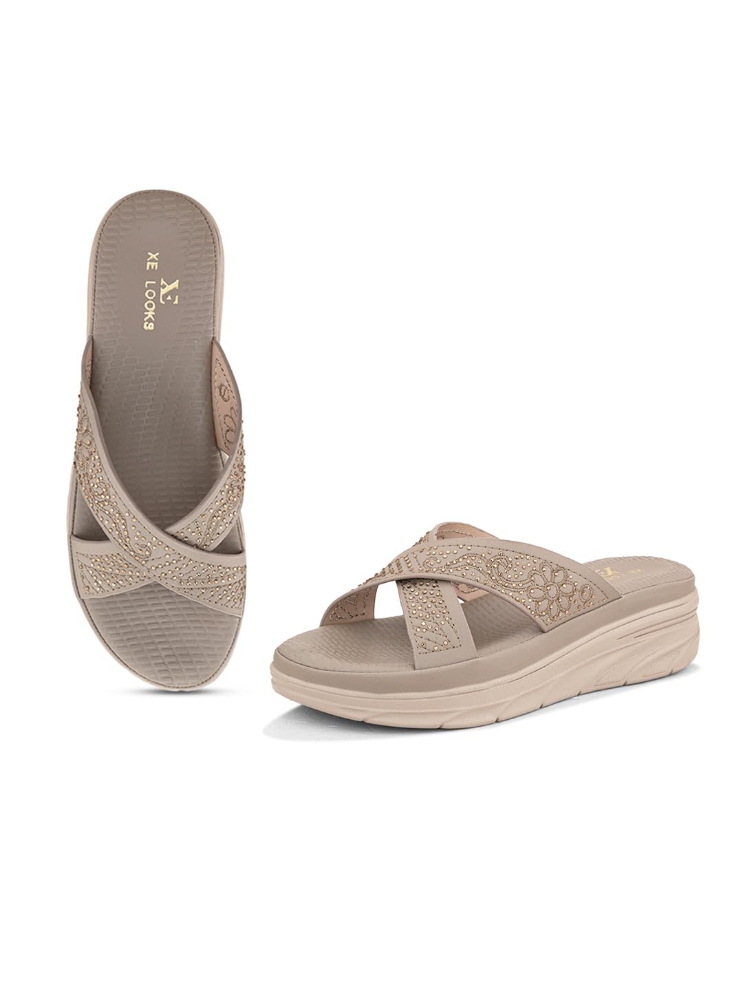 Comfortable Women's Doctor Slippers – Orthopedic Sandals with Embellished Cross Straps and Cushioned Footbed for Girls & Womens-image-21