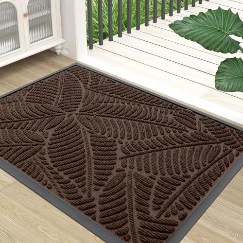 Colorxy Waterproof Front Doormat, Sturdy Natural Rubber Door Mat, 29.5x17