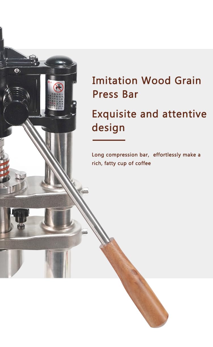 Macchina per caffè espresso manuale, macchina per espresso a pressione manuale da 16 bar, con manometro e portafiltro da 58 mm, macchina per espresso portatile a leva per casa, bar e uso esterno