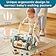let’s make Lauflernwagen Holz Montessori Spielzeug Lauflernhilfe mit Rädern und Blöcken Spielzeug Multifunktion Baby Walker Activity Lauflernhilfe für baby ab 1 jahr (Blau）