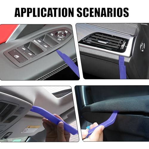 Image of 5PCS Auto Trim Removal Tool Kit, No-Scratch Plastic Pry Kit, Interior Fastener Remover Pry Tool Set for Car Door Clip Panel & Audio Dashboard Dismantle, Universal Car Accessories (Blue)