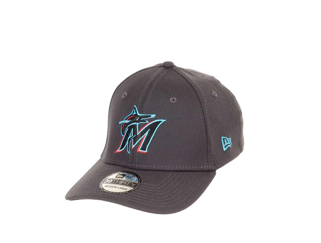 New Era Miami Marlins MLB Graphene Grey 39Thirty Stretch Cap โ image 1