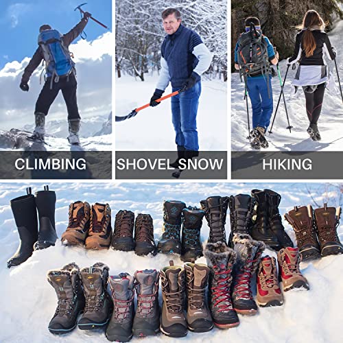 Miracol Crampons Ice Cleats 23 Spikes Anti Slip Traction Grips Perfect For Ice Fishing Hiking Walking Climbing Jogging Mountaineering(Orange Xl) #TOP6