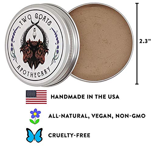Travel Dry Shampoo Powder | Eco Friendly, All Natural Root Touch Up, Vegan Ingredients | Hair Powder Volumizer | For Brown Hair, Brunette and Dark Hair. (Brun) Two Goats Apothecary