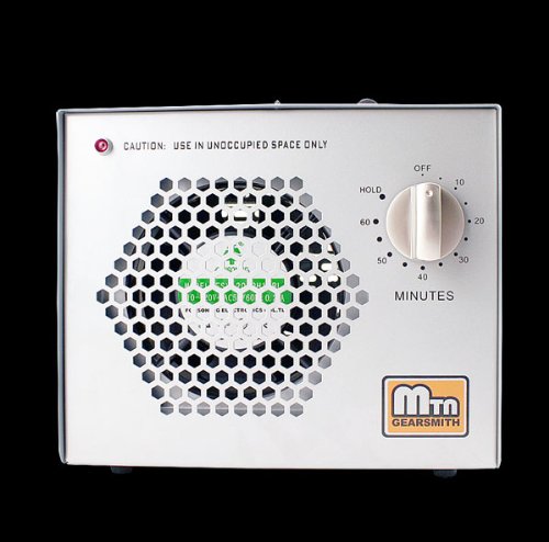 Rear view of the MTN Gearsmith Commercial Ozone Generator showing the power inlet and plate slots.