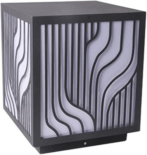 AMEERR Lámpara de poste cuadrada para patio, con personalidad, lámpara de pedestal de fundición a presión, moderna y sencilla, lámpara decorativa de
