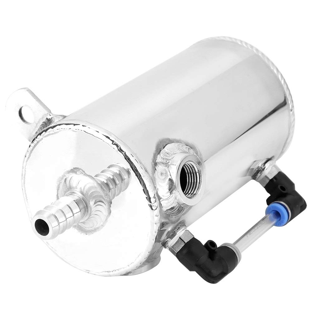Oil breather catch tank,Delaman Universal 0.5L Oil Catch Can, Aluminum