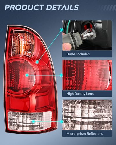 Image of Nilight Taillight Assembly Compatible with Toyota Tacoma 2005 2006 2007 2008 2009 2010 2011 2012 2013 2014 2015 Rear Tail Light Lamp Replacement OE Style Passenger Side