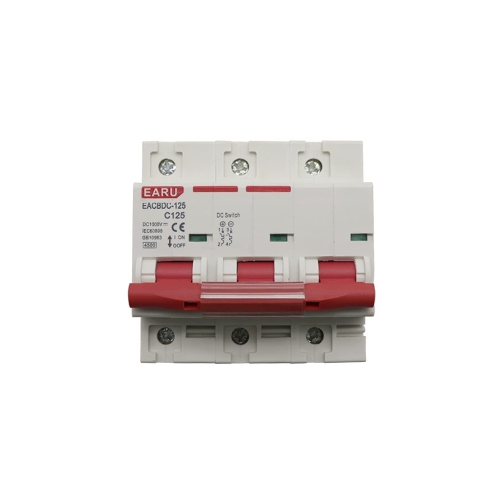 VSPPJYFG 10pc DC 1000V 3P Solar Mini Circuit Breaker Overload Protection Switch 80A 100A 125A 3P DC1000V MCB for Photovoltaic PV System(25v)