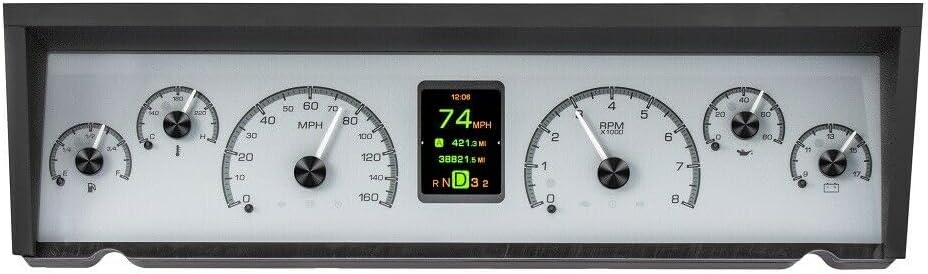 Dakota Digital HDX-77C-CAP-S Compatible with 1977-90 Chevy Caprice/Impala and 1984-86 Pontiac Parisenne HDX Analog Gauge Instrument System Silver Alloy