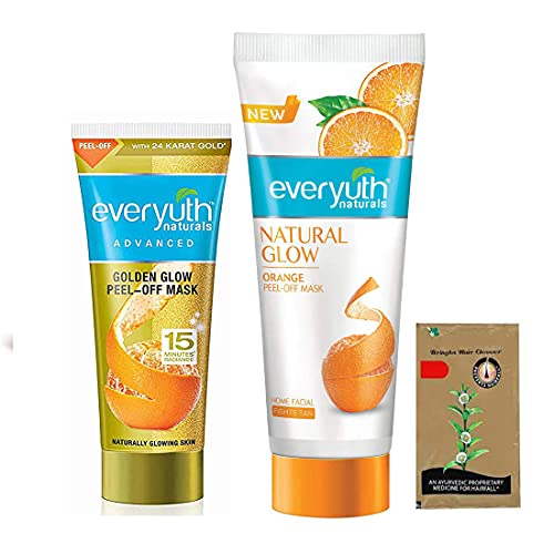 Everyuth Advanced Orange Peel-off Mask, 90gm and Golden Glow Peel-off Mask 50gm, Combo Pack