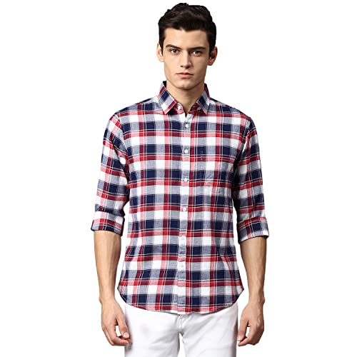 Image of Dennis Lingo Men's Yellow Slim Fit Cotton Casual Shirt