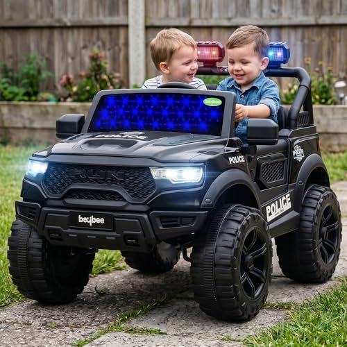 Image of Baybee TurboX Electric Car for Kids with 4x4 Motor & Parental Control | Baby Electric Rideon Cars with RGB Lights, Music & Swing Mode | Rechargeable Battery Operated Jeep for Kids 2 to 6 Years (Black)