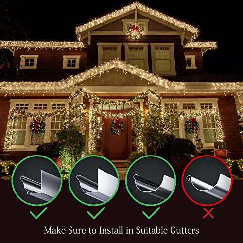 Gutter Clips For Hanging Outdoor Lights[120Pcs], Gutter Light Clips For Christmas String Lights, Gutter Clips Hooks For Outdoor Lights Weatherproof, Christmas Light Clips Holiday Halloween Decoration #TOP6
