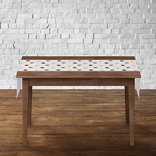 Cackleberry Home Farmhouse Chicken Table Runner Cotton Reversible, 14 X 72 Inches #TOP2
