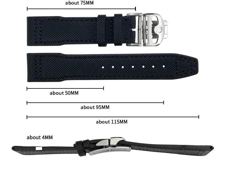 Correa de reloj EZZON de nailon de 20mm y 21mm para IWC Pilot 2