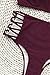 SEASELFIE Women's High Waisted Push Up Cross Padding Bikini Bathing Suit, L Wine Red