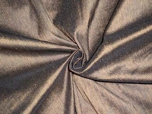 Soie Dupioni marron 137,2 cm | Tissu soie naturelle 2 plis au mètre