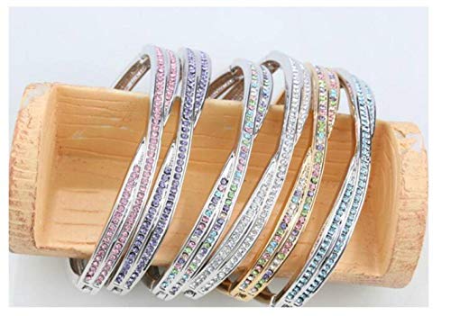 Saturey Bracelet en Cristal autrichienBracelet Polyvalent Bijoux Blanc (Color : Rose Red) – vue 3
