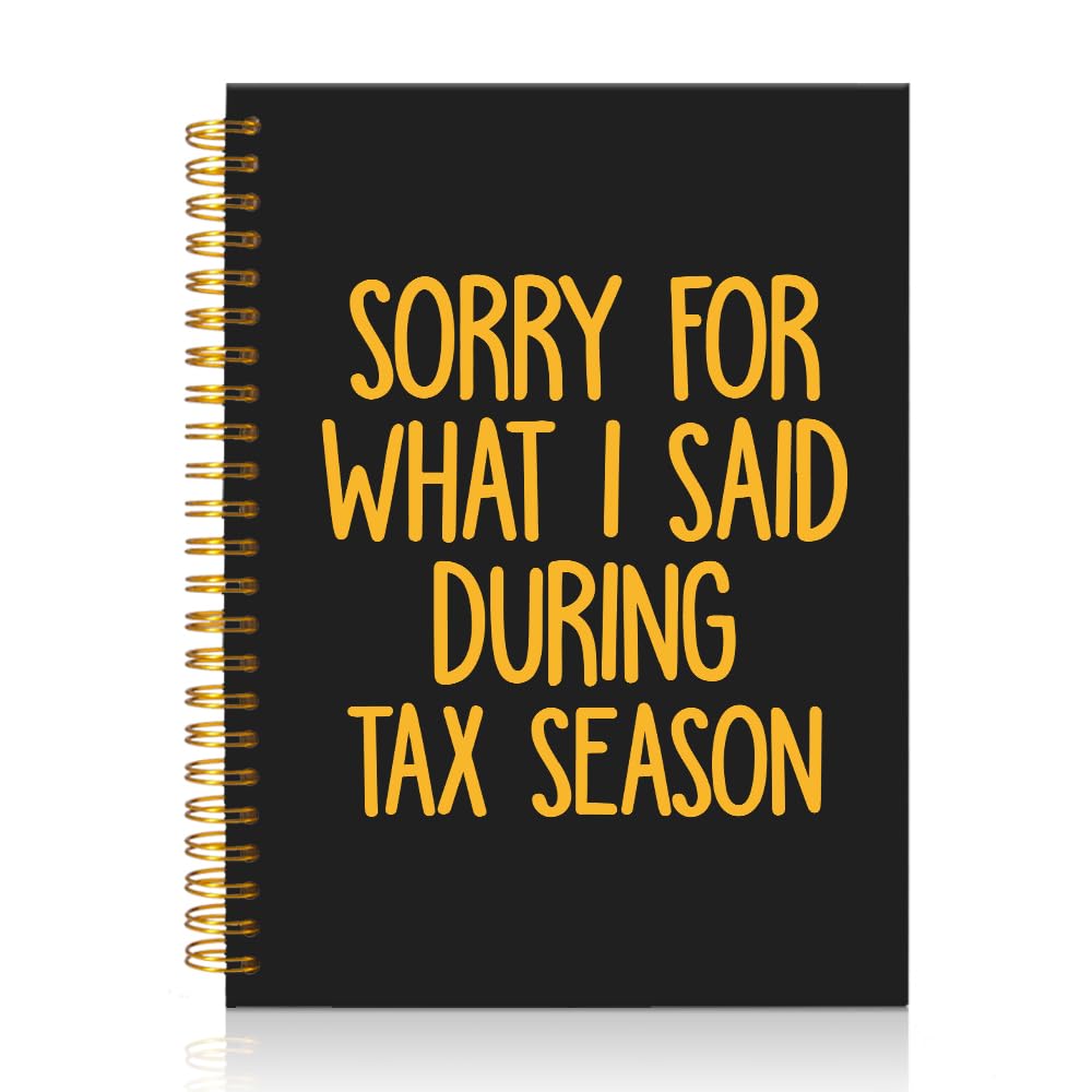 Mhfpl Sorry For What I Said During Tax Season Black Golden Spiral Notebook, Christmas Accountant Notebook Gifts, Humorous Office Place Gifts for Tax Preparer Colleagues Boss Financial Staff