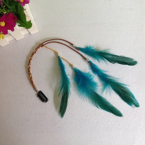 6Pcs Women Lady Handmade Boho Hippie Hair Extensions With Feather Clip Comb Diy Accessories Hairpin Headdress #TOP6