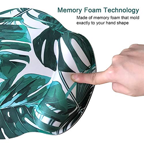 Dooke Ergonomic Mouse Pad With Wrist Support, Cute Wrist Pad With Non-Slip Rubber Base For Computer, Laptop, Home Office Gaming, Working, Easy Typing & Pain Relief Tropical Leaf #TOP3