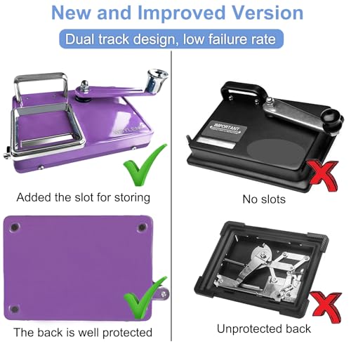 Image of Cigarette Rolling Machine, with Storage Groove, Manual Dual-Track Upgrade Cigarette Machines, Suitable for 8.0 MM Diameter Size Cigarettes (80-100MM Lengths), Dark Purple