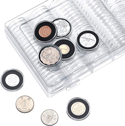 100 Pezzi Capsule di Monete Rotondo Contenitore