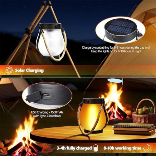 Lanterne solaire decoration jardin extérieure suspendue lot de 3