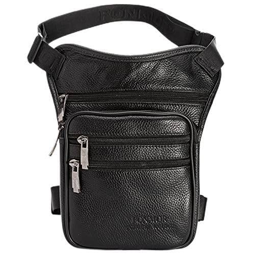 Pernera Moto Bolso de la Pierna los Hombres Bolsa Cintura Crossbody Fanny Pack Belt Hip Bum Viaje MOTICA Motocycle Messenger Boil(Noir)