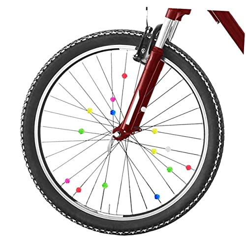 OSOLADY 36Pcs Luminous Round Wheel Beads Colorful Bike Decorations for Front Back Wheels Eye Catching Easy to Install for Night Safety and Style