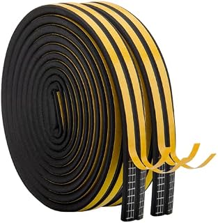 10m / 33FT Sealing Tape for Doors, Door Seal Doors Windows Self Adhesive Rubber Foam Seal Strip Sound Insulation Weatherstrip Sealing Tape Self Adhesive