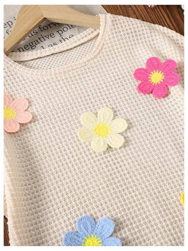 Verdusa Girl's Boho Floral Crochet Tops Cute Vacation Going Out T Shirts3