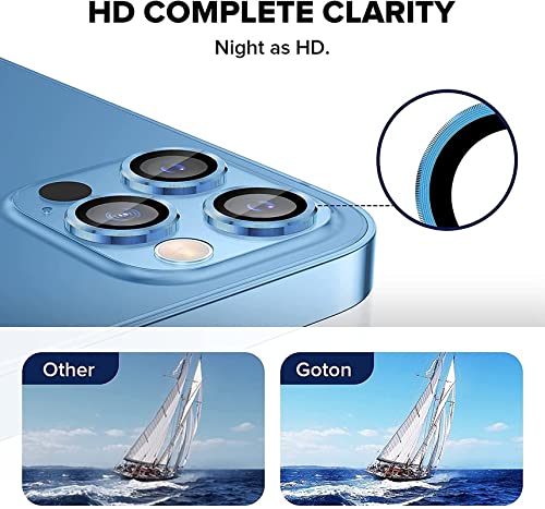 Image of For iPhone 13 Pro /13 Pro Max Alloy Metallic Camera Ring Tempered Glass Lens Guard Protector 9H Hardness[Pack OF 3,Gold]