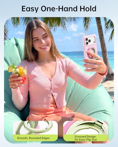 Image of SYNCWIRE Magnetic Phone Ring Holder, for MagSafe Phone Grip Stand Kickstand | 360 Rotation, Double-Sided Magnet, Cell Phone Grip Finger Holder, for iPhone 17 16 15 14 13 12 Pro Max, MagSafe Accessories