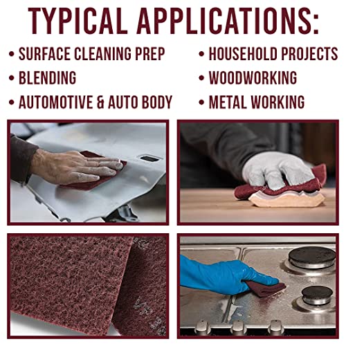 Eshazu Premium Scotch Brite Pads General Purpose Scuff Pads 5" X 15 Feet - Scuffing, Scouring, Sanding, Paint Primer Prep Adhesion Scratch - Woodworking & Automotive Body - 30 Count (Pack Of 1) #TOP4