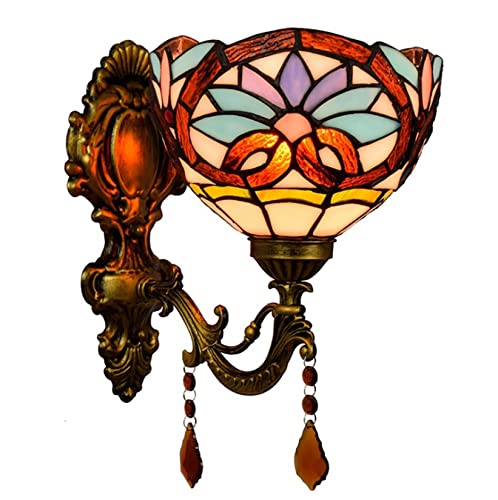 YRYRYW Stile Lampada a Parete da Comodino Barocco a luci Single Fatte a Mano in Vetro in Vetro Sconce da Parete Vintage Le luci da Parete per corridoio Soggiorno Camera da Letto Bar Household faucets