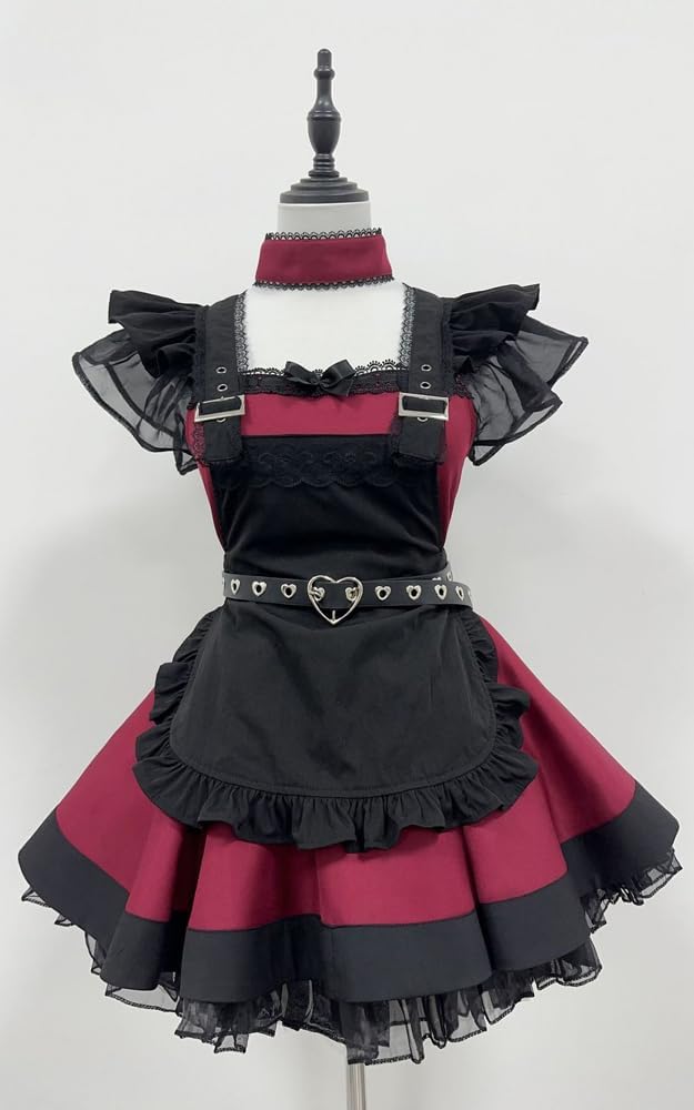 Gothic Maid Dress Lolita Maid Outfit Anime Cosplay Costume for Halloween